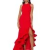 Betsy & Adam Long Halter Crepe Tiered Ruffle Gown -Quality Clothing Store 71L1coqSSWL. AC SR736920