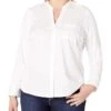 Calvin Klein Women's Plus-Size Non-Iron Knit Combo Shirt -Quality Clothing Store 71ott8NUUSL. AC SR736920